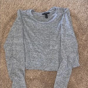 grey crop top sweater